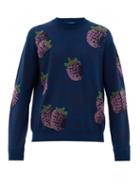 Matchesfashion.com Acne Studios - Koray Fruit-jacquard Sweater - Mens - Navy Multi