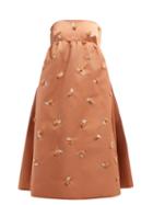 Matchesfashion.com Rochas - Floral Sequinned Satin Dress - Womens - Pink Multi