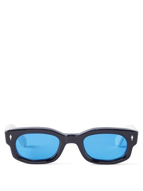 Jacques Marie Mage - Whiskeyclone Rectangular Acetate Sunglasses - Mens - Black