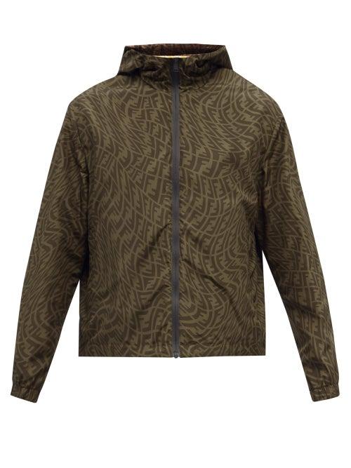 Mens Rtw Fendi - X K-way Reversible Ff Vertigo-print Jacket - Mens - Brown