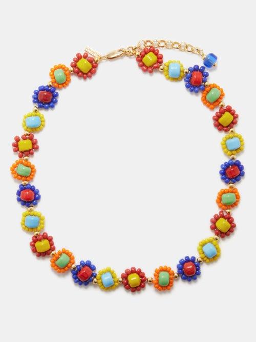 Liou - Fran Beaded 14kt Gold-plated Necklace - Mens - Multi
