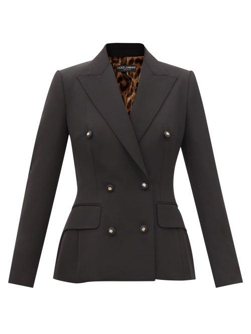 Dolce & Gabbana - Double-breasted Wool Jacket - Womens - Black