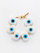 Timeless Pearly - Evil Eye Gold-plated Bracelet - Womens - White Multi