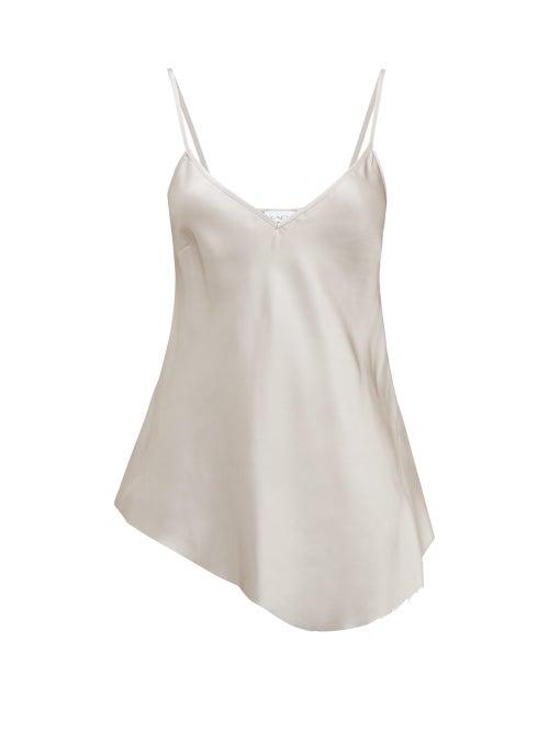 Matchesfashion.com Raey - Dip-hem Silk-satin Cami Top - Womens - Grey