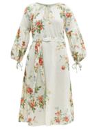 Matchesfashion.com D'ascoli - Old Rose Floral Print Cotton Dress - Womens - Multi