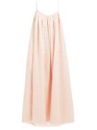 Matchesfashion.com Mara Hoffman - Fiona Scoop Neck Plaid Cotton Maxi Dress - Womens - Pink