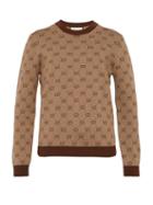 Matchesfashion.com Gucci - Gg Printed Wool Blend Sweatshirt - Mens - Brown