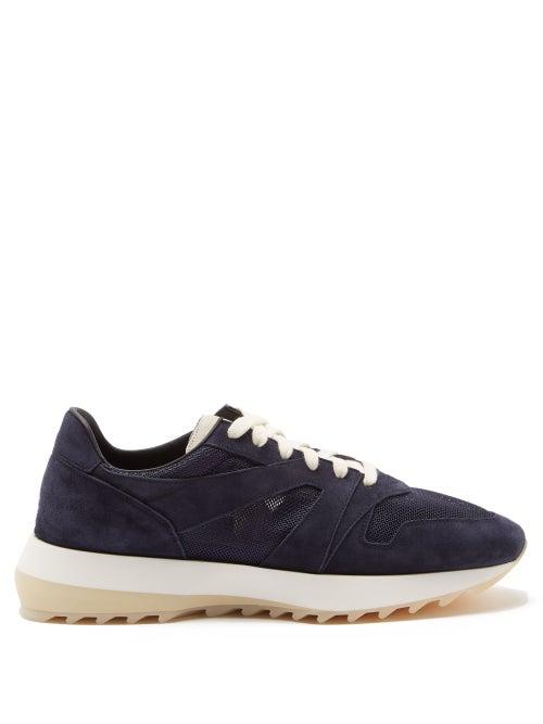 Fear Of God - Vintage Runner Suede And Mesh Trainers - Mens - Navy
