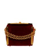 Matchesfashion.com Alexander Mcqueen - Box Bag 16 Velvet & Leather Shoulder Bag - Womens - Red