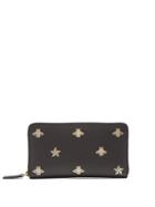 Gucci Bee-print Zip-around Leather Travel Wallet