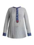 Matchesfashion.com Figue - Milagro Paisley Print Silk Chiffon Shirt - Womens - Blue Multi