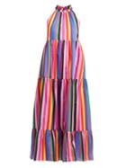 Matchesfashion.com Borgo De Nor - Pandora Rainbow Print Cotton Maxi Dress - Womens - Multi