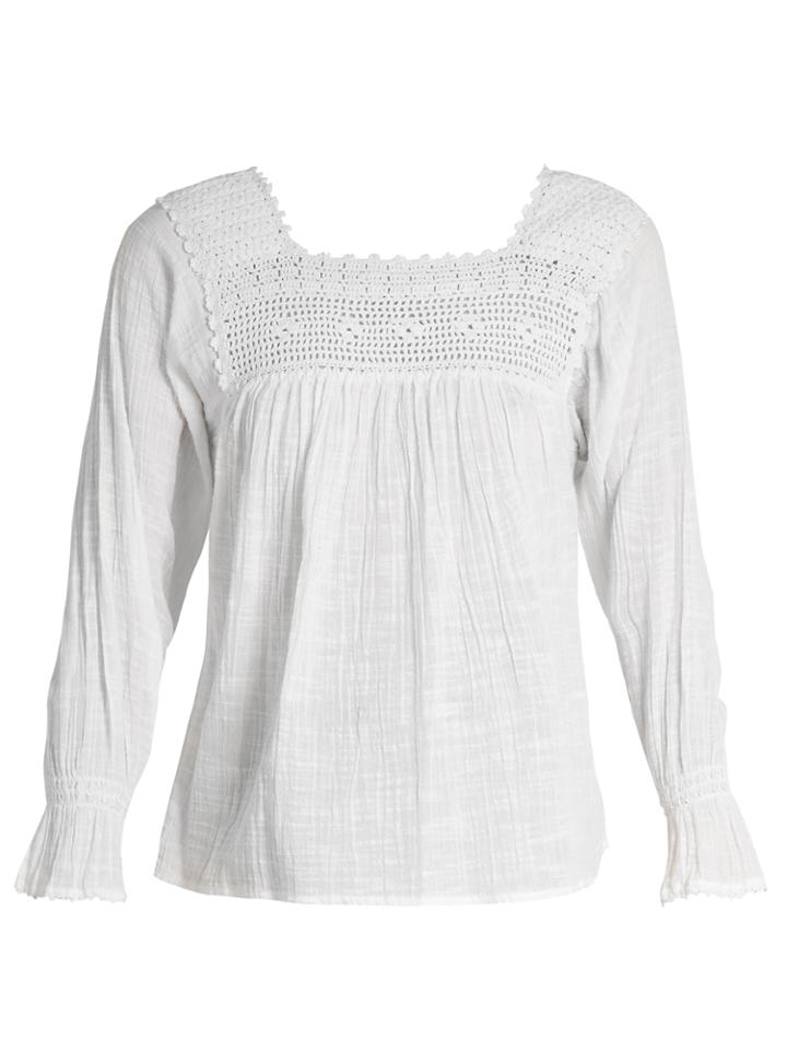 Masscob Crochet-trimmed Cotton-gauze Top