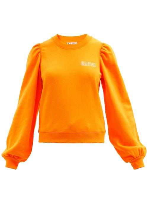 Ganni - Software Organic-cotton Blend Sweatshirt - Womens - Orange