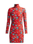 Matchesfashion.com Vetements - Floral Print Stretch Jersey Mini Dress - Womens - Red Multi