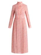 Thierry Colson Rebecca Leaf-print Cotton-voile Dress