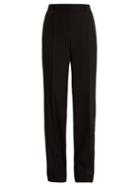 Matchesfashion.com Givenchy - High Rise Straight Leg Wool Trousers - Womens - Black