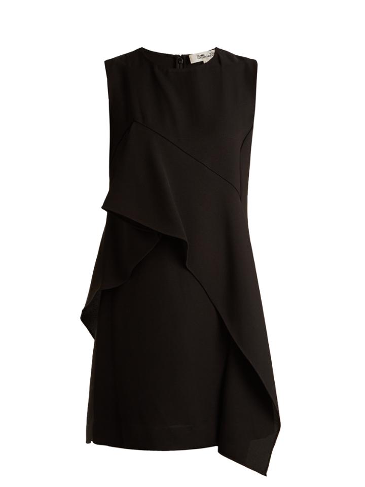 Diane Von Furstenberg Asymmetric-ruffle Sleeveless Dress