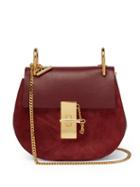 Matchesfashion.com Chlo - Drew Mini Suede And Leather Cross Body Bag - Womens - Burgundy