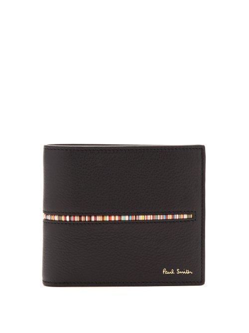 Matchesfashion.com Paul Smith - Signature Stripe Insert Leather Bi Fold Wallet - Mens - Black