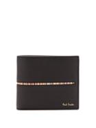 Matchesfashion.com Paul Smith - Signature Stripe Insert Leather Bi Fold Wallet - Mens - Black