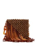 Matchesfashion.com Rosantica By Michela Panero - Eddie Beaded Wood Shoulder Bag - Womens - Brown