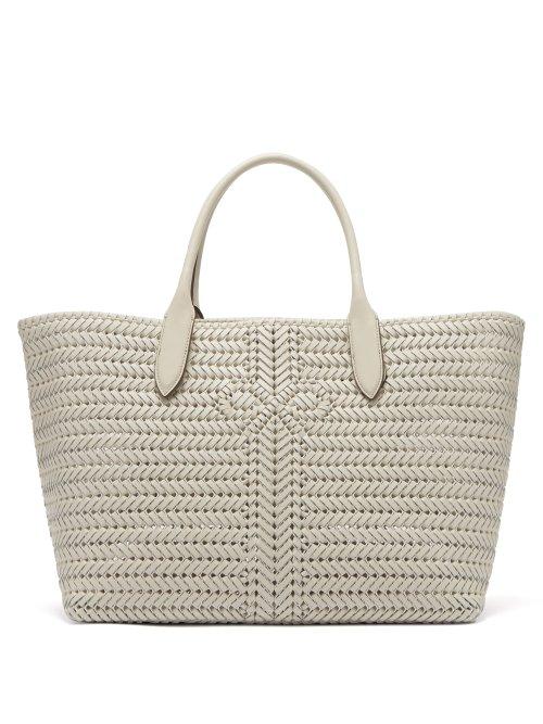Matchesfashion.com Anya Hindmarch - The Neeson Large Woven Leather Tote Bag - Womens - White