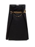 Matchesfashion.com Bottega Veneta - Chain Embellished Wool Skirt - Womens - Black Gold