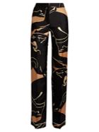 Valentino Panther-print Wide-leg Trousers