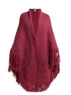 Matchesfashion.com Gabriela Hearst - Lauren Tassel Trimmed Cashmere Wrap - Womens - Burgundy