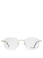 Matchesfashion.com Saint Laurent - Square Metal Glasses - Womens - Gold
