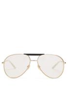Matchesfashion.com Gucci - Aviator Frame Glasses - Mens - Gold