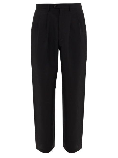 Matchesfashion.com Junya Watanabe - Pleated Wool-blend Trousers - Mens - Black