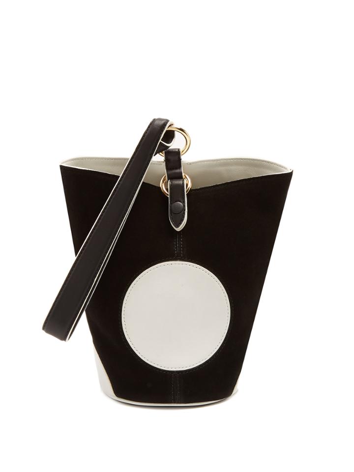 Diane Von Furstenberg Steamer Mini Leather And Suede Wristlet Clutch