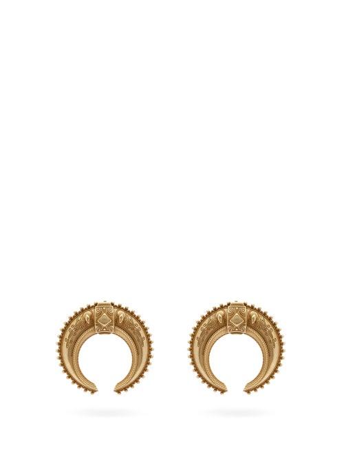 Matchesfashion.com Etro - Crescent Moon Clip Earrings - Womens - Gold