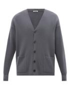 Auralee - Patch-pocket Ribbed Cotton Cardigan - Mens - Blue