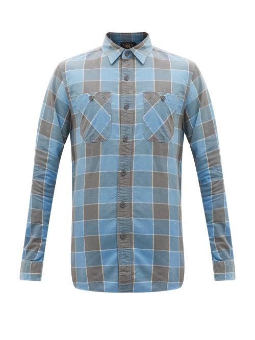 Matchesfashion.com Rrl - Farrell Checked Brushed-cotton Shirt - Mens - Blue Multi
