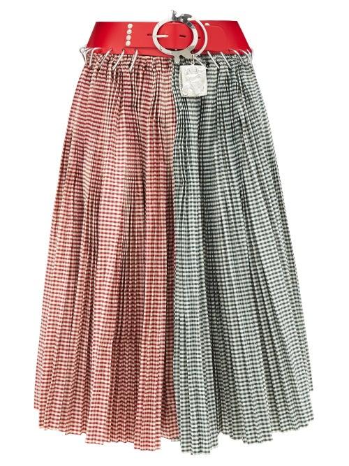 Matchesfashion.com Chopova Lowena - Belted Gingham-taffeta Skirt - Womens - Multi