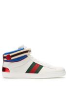 Matchesfashion.com Gucci - New Ace High Top Leather Trainers - Mens - White Multi
