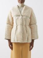 Zimmermann - Kaleidoscope Panelled Shearling Jacket - Womens - Light Beige