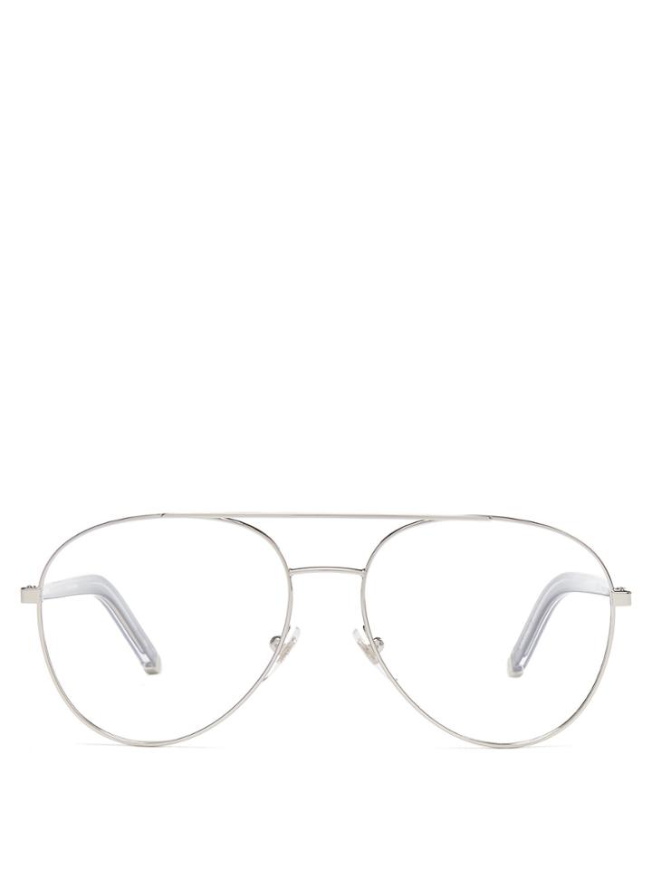 Retrosuperfuture Numero 34 Argento Clear Aviator Glasses