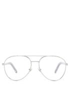 Retrosuperfuture Numero 34 Argento Clear Aviator Glasses