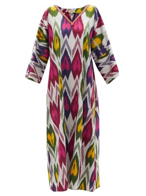 Matchesfashion.com Muzungu Sisters - Uzbek Ikat-print Cotton Kaftan - Womens - Green Multi