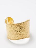 Sylvia Toledano - Flow Hammered-brass Cuff - Womens - Yellow Gold