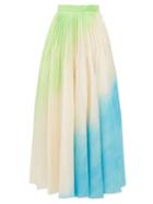 Matchesfashion.com Roksanda - Ambra Hand Sprayed Ripple Textured Skirt - Womens - Green Multi