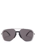 Matchesfashion.com Alexander Mcqueen - Aviator Metal Sunglasses - Mens - Grey