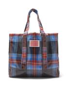 Mens Bags Charles Jeffrey Loverboy - Logo-patch Tartan Coated-twill Tote Bag - Mens - Multi