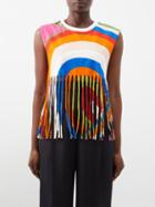 Pucci - Fringed Goccia-print Cotton Cropped Top - Womens - Multi