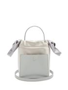 Matchesfashion.com Sophie Hulme - Knot Nano Leather And Satin Bag - Womens - Light Blue