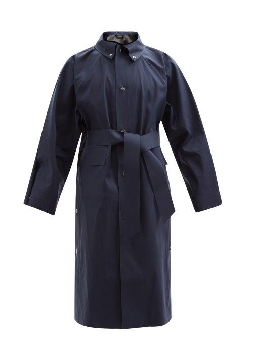 Mens Rtw Kassl Editions - Belted Cotton-blend Canvas Trench Coat - Mens - Navy